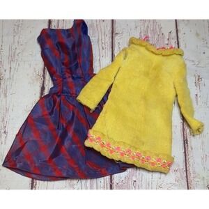 Vintage Barbie Beau Time And Mellow Yellow Dresses ** READ - TLC